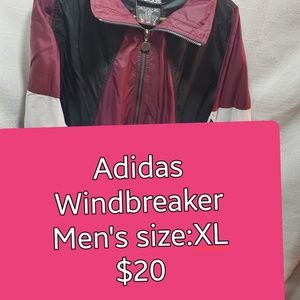 Adidas windbreaker men's size:XL